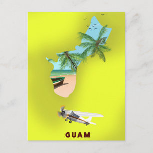Postal Afiche ilustrado de Guam
