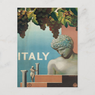 Postal Afiche italiano de viaje vintage de Italia