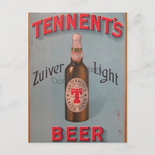 Postal Afiche original de la famosa cerveza de Glasgow. (Anverso)