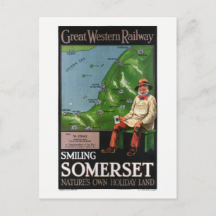 Postal Afiche original de Somerset en Reino Unido de 1940
