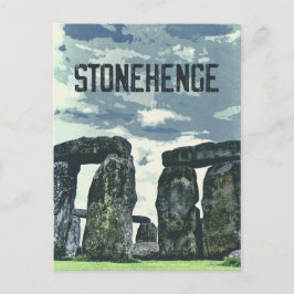 Postal Afiche retro vintage de Stonehenge England