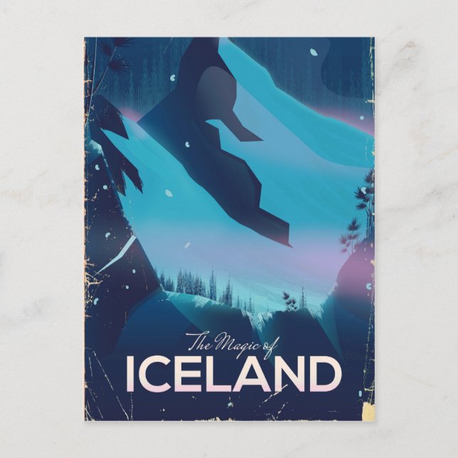 Postal Afiche sobre la magia de Islandia (Anverso)