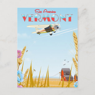 Postal Afiche "ver América" de Vermont Rural