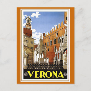 Postal Afiche "Verona" de Viaje Italiano Vintage