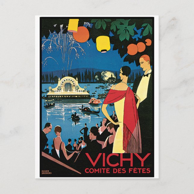 Postal Afiche vintage Art Vichy Francia (Anverso)