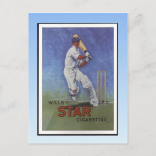 Postal Afiche vintage, cigarrillos Wilders Star, jugador