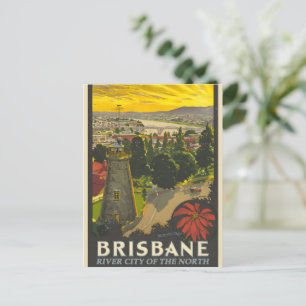 Postal Afiche vintage de Brisbane