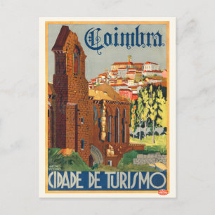 Postal Afiche Vintage de Coimbra Portugal de 1935