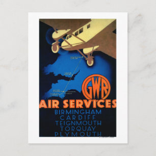 Postal Afiche Vintage de GWR Air ServicesEurope