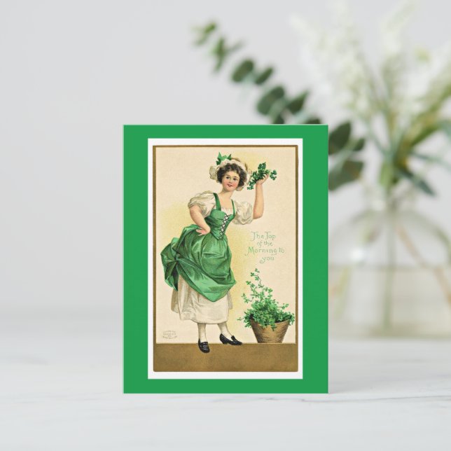 Postal Afiche vintage de St. Patrick (Anverso de pie)
