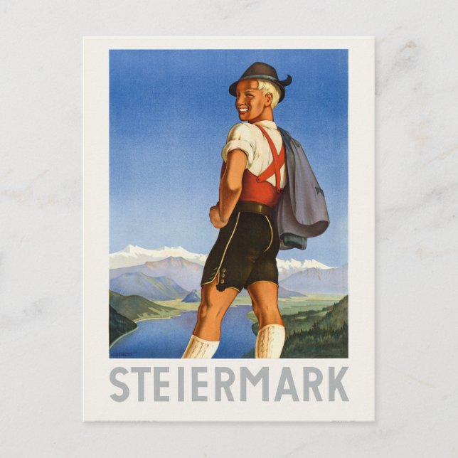 Postal Afiche Vintage de Steiermark Austria 1948 (Anverso)