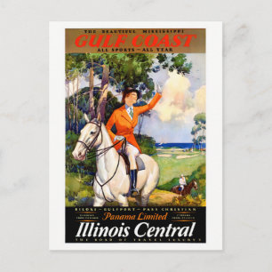 Postal Afiche Vintage restaurado de Illinois Mississippi