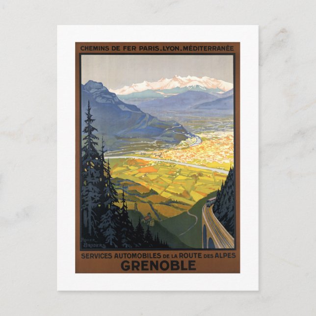Postal Afiches de época de Grenoble France Railway (Anverso)