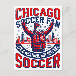 Postal Aficionado de fútbol de Chicago en invierno vitore