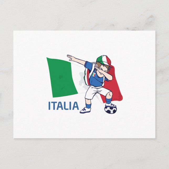 Postal Aficionado de fútbol de Italia niño dabbing (Anverso)