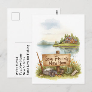 Postal Aficionado de la pesca que se muda tema