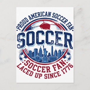 Postal Aficionado Patriótico Americano de Fútbol Silueta