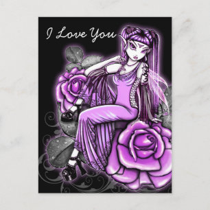 Postal "Afinidad" Rosa Rosa Rosa Fairy Art Avery Postcard