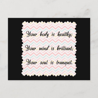 Postal Afirmación del alma de mente corporal