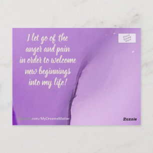 Postal Afirmación Positiva Dejar Ir el Dolor y la Ira