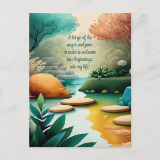 Postal Afirmación Positiva Que Deja Ir De Dolor Y Rabia