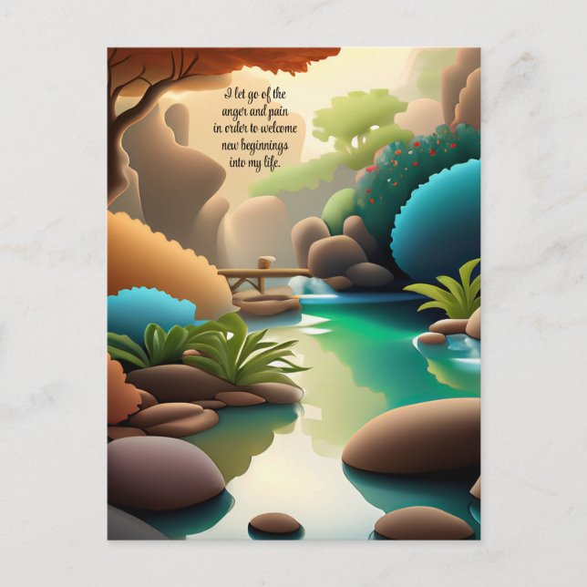 Postal Afirmación Positiva Que Deja Ir De Dolor Y Rabia (Anverso)