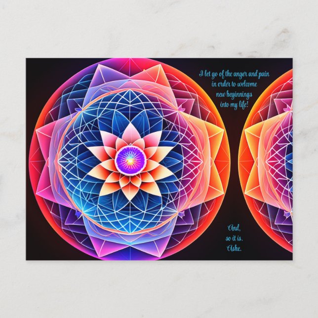 Postal Afirmación Positiva Que Deja Ir De Dolor Y Rabia (Anverso)