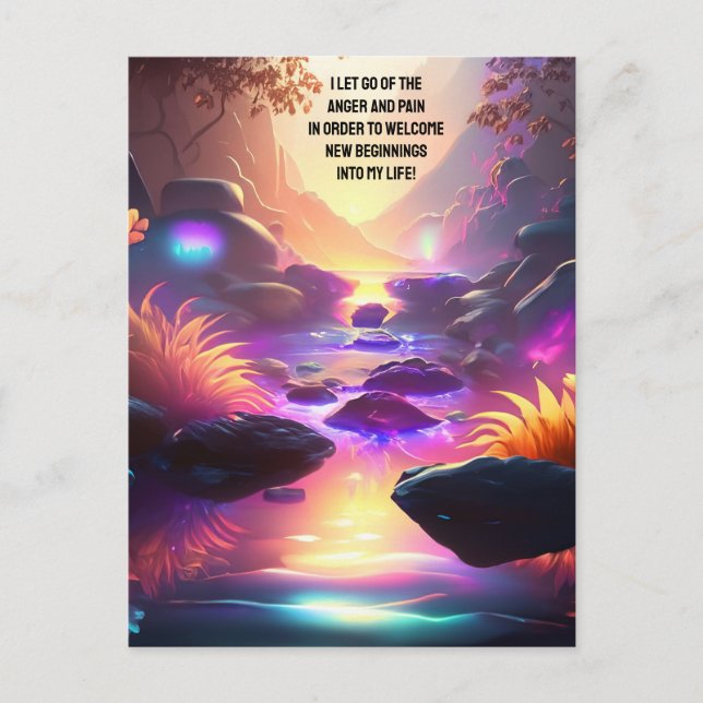 Postal Afirmación Positiva Que Deja Ir De Dolor Y Rabia (Anverso)