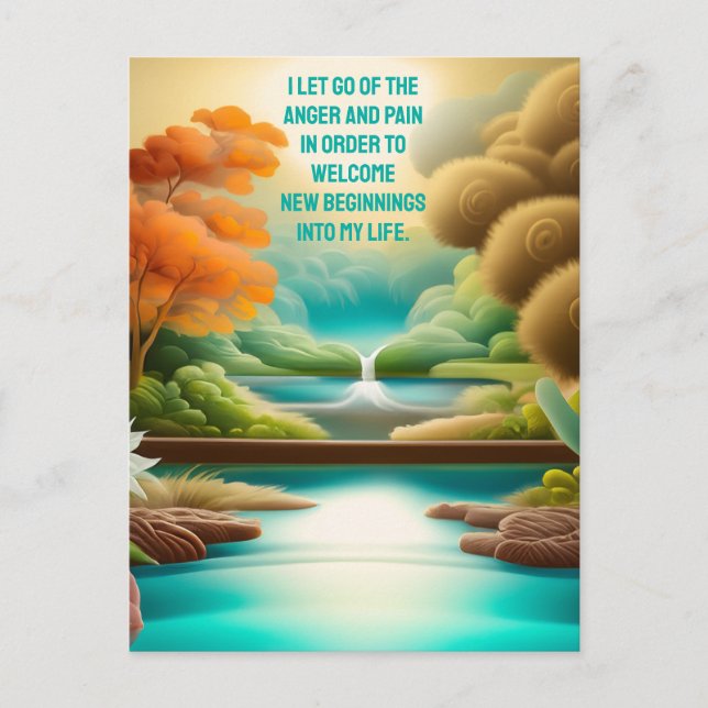 Postal Afirmación Positiva Que Deja Ir De Dolor Y Rabia (Anverso)