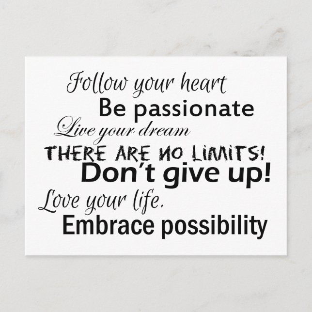 Postal Afirmaciones positivas (Anverso)