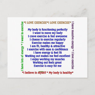 Postal Afirmaciones positivas de ejercicio