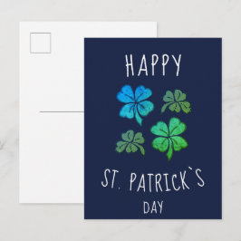 Postal Afortunado Shamrock Clover Feliz Día de San Patric