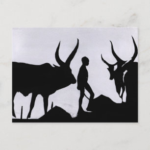 Postal Africa Boy Silhouette