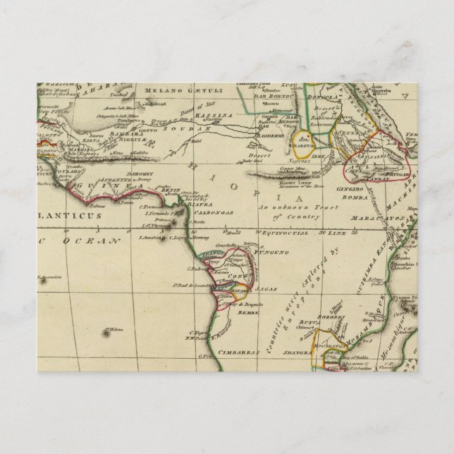 Postal África con fronteras delineadas (Anverso)