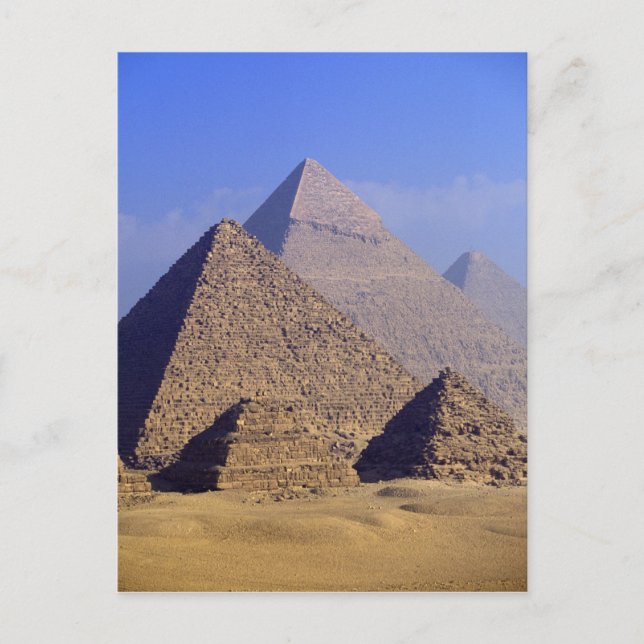 Postal África, Egipto, El Cairo, Giza. Grandes pirámides (Anverso)