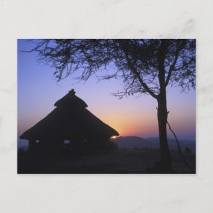 Postal África, Etiopía, región del río Omo, puesta del so