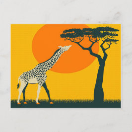 Postal Africa Giraffe Tanzania viaje de retro