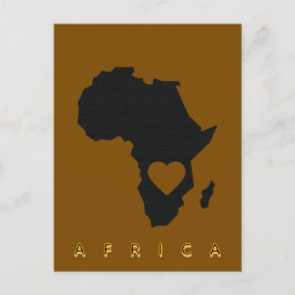 Postal Africa Heart Map Postcard
