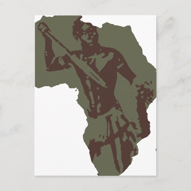 Postal Africa Map African Warriors Artwork (Anverso)