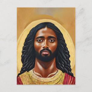 Postal África negra Jesucristo hombre arte religioso