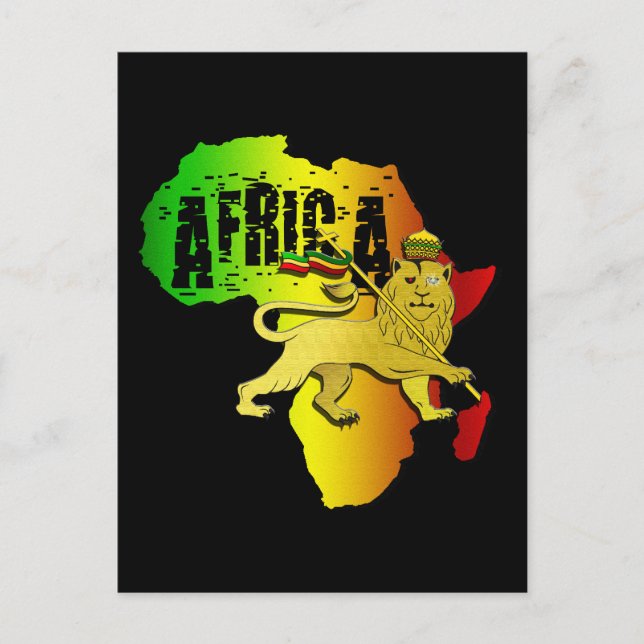 Postal África Reggae Rasta Continente Africano Judah Lion (Anverso)