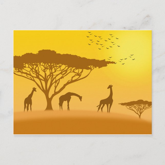 Postal Africa Sunset Silhouette (Anverso)