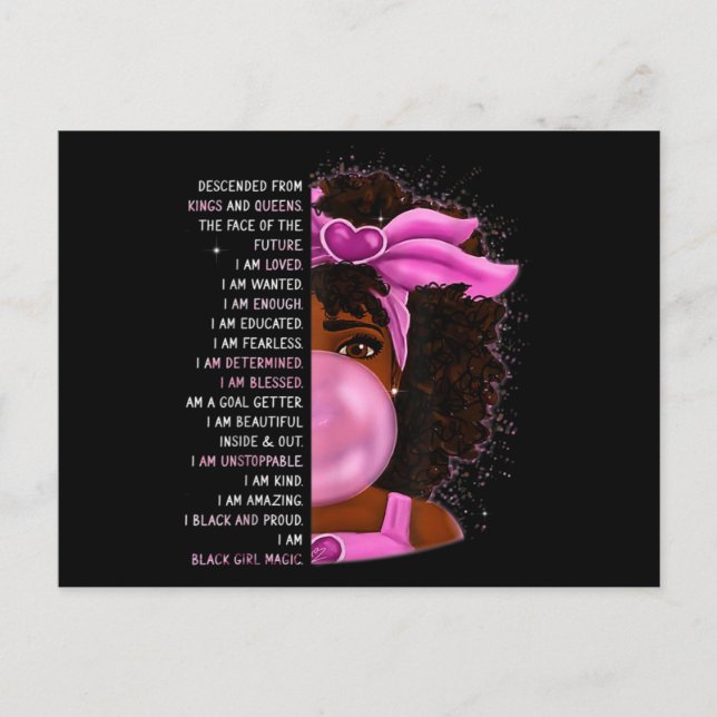 Postal African American Nubian Queen Black Girl Magic Pri (Anverso)