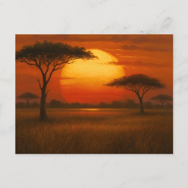 Postal African Savannah - Scenic Illustration Style (Anverso)