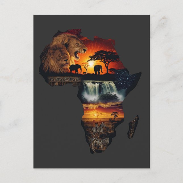 Postal African Wildlife Safari Collage (Anverso)