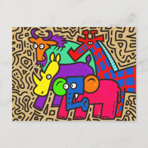 Postal africana de arte salvaje