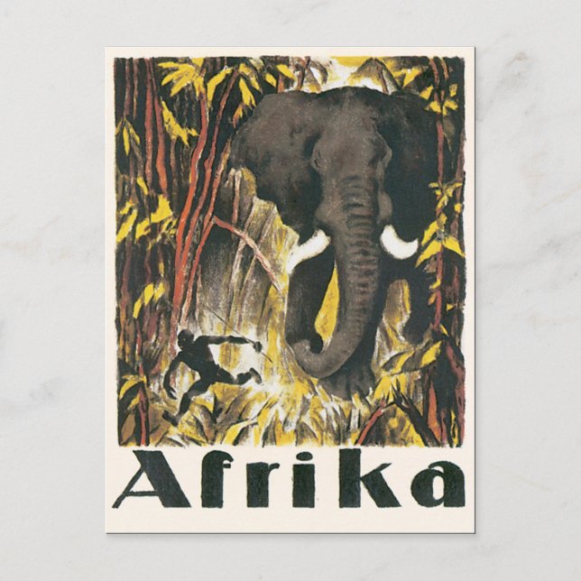 Postal Afrika Vintage Travel Poster (Anverso)