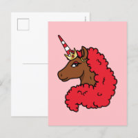 Afro rojo unicornio