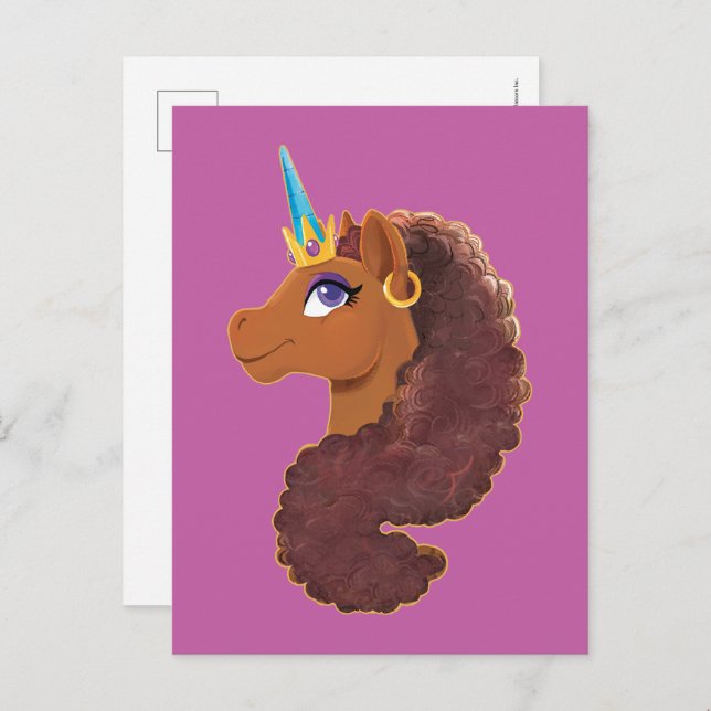 Postal Afro Unicornio | Único (Anverso / Reverso)