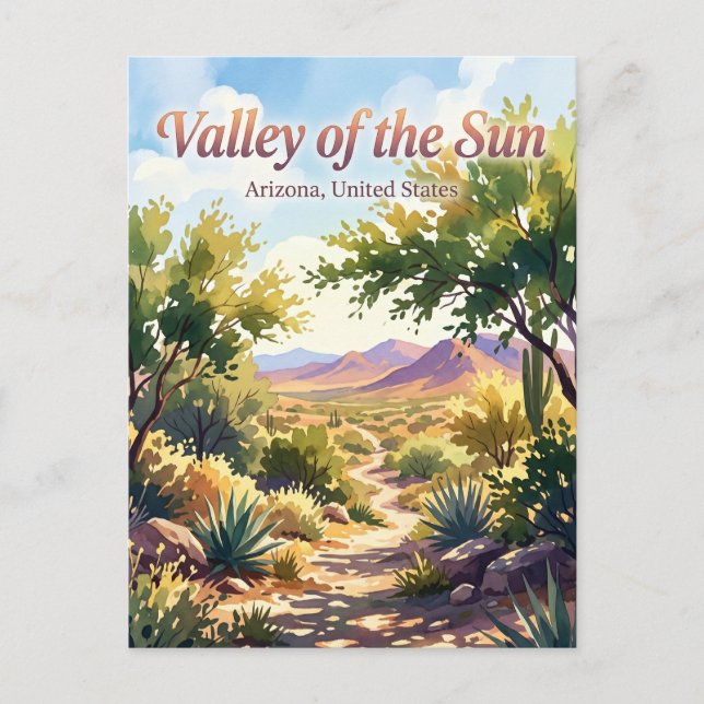 Postal afueras del Valle del Sol Arizona (Anverso)